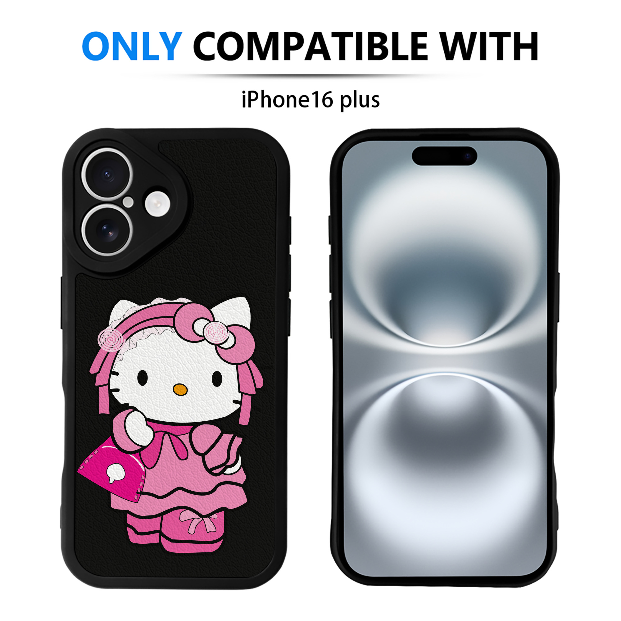 （画像用） Hello Kitty ハローキティ 【iPhone 16シリーズ対応】シリコンスマホケース（レザー調） 材質：シリコン
